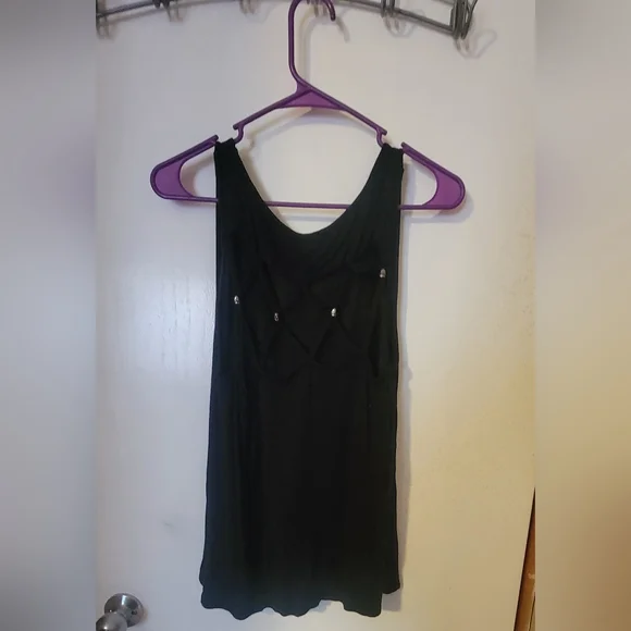 Skull and pink flower open strap tank top size large - Picture 4 of 4